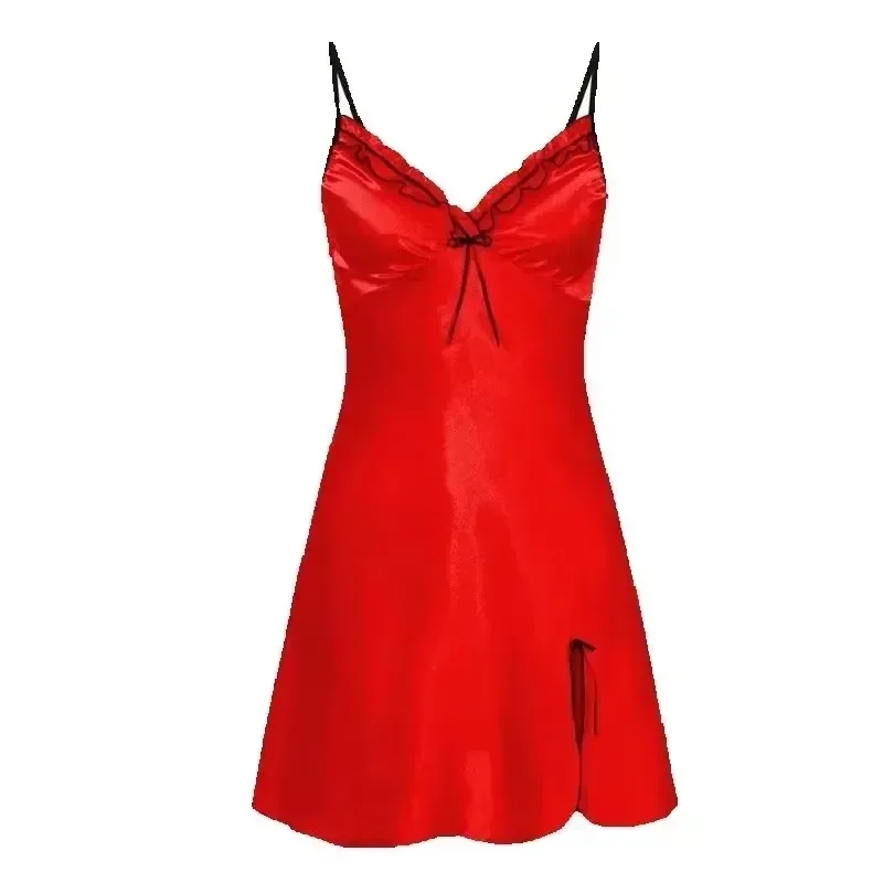 Пижамы-комбинации платье для сна сексуальное женское белье ночное на тонких