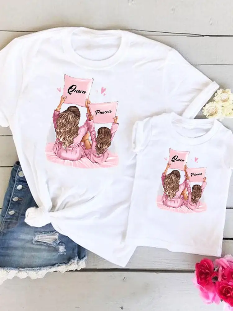 

Girl Watercolor New Family Matching Outfits Women Love Kid Child Summer Mom Mama Mother Tshirt Tee T-shirt Clothes Clothing