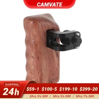 camvate camera wooden handle grip with 38 16 thumbscrew lock knob arri locating pins for dslr camera cage rig support system