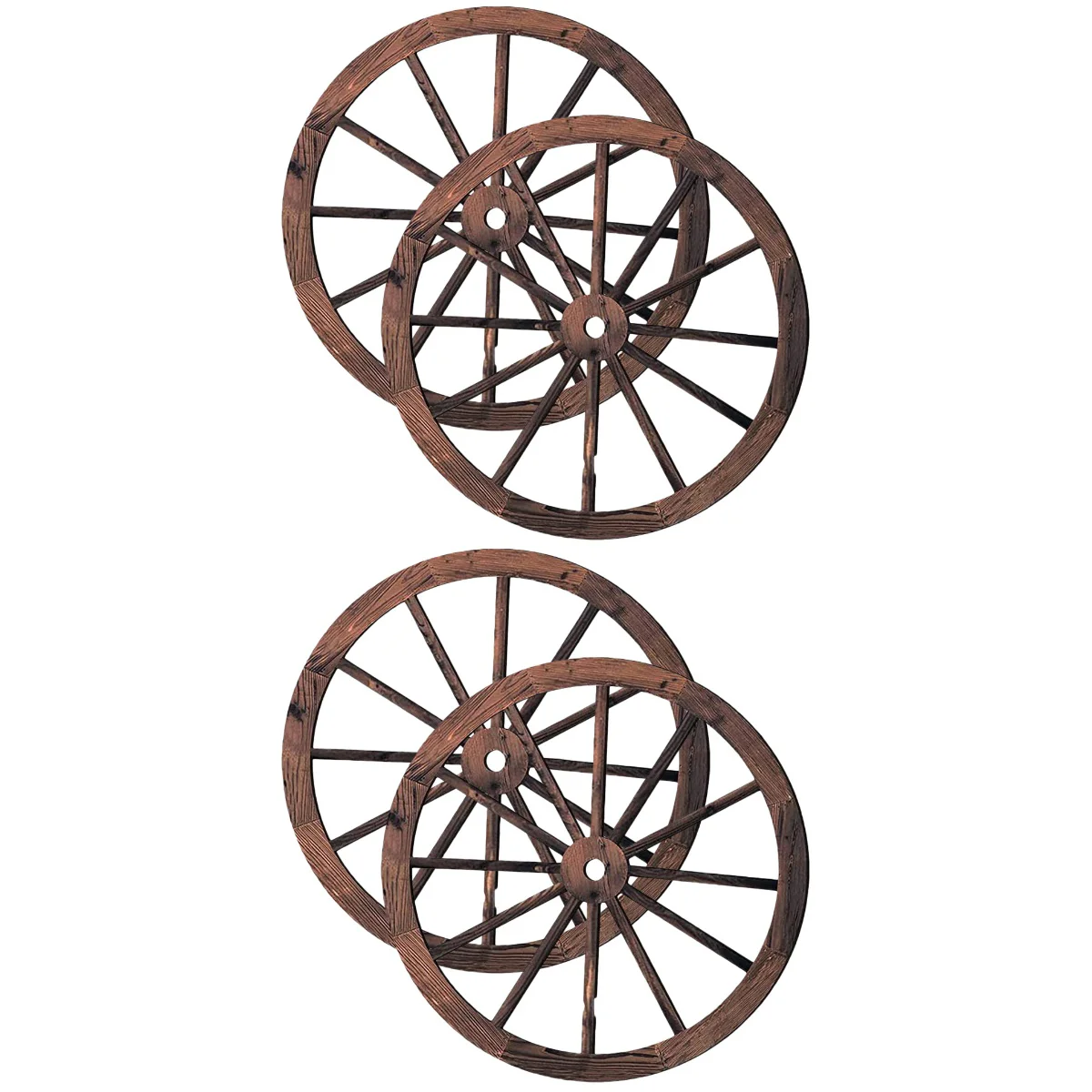 

4 Pcs Wooden Wheel Decoration Aestechtic Room Home Wall Living Carriage Upholstery Trim Wagon Garden Ornament Livingroom