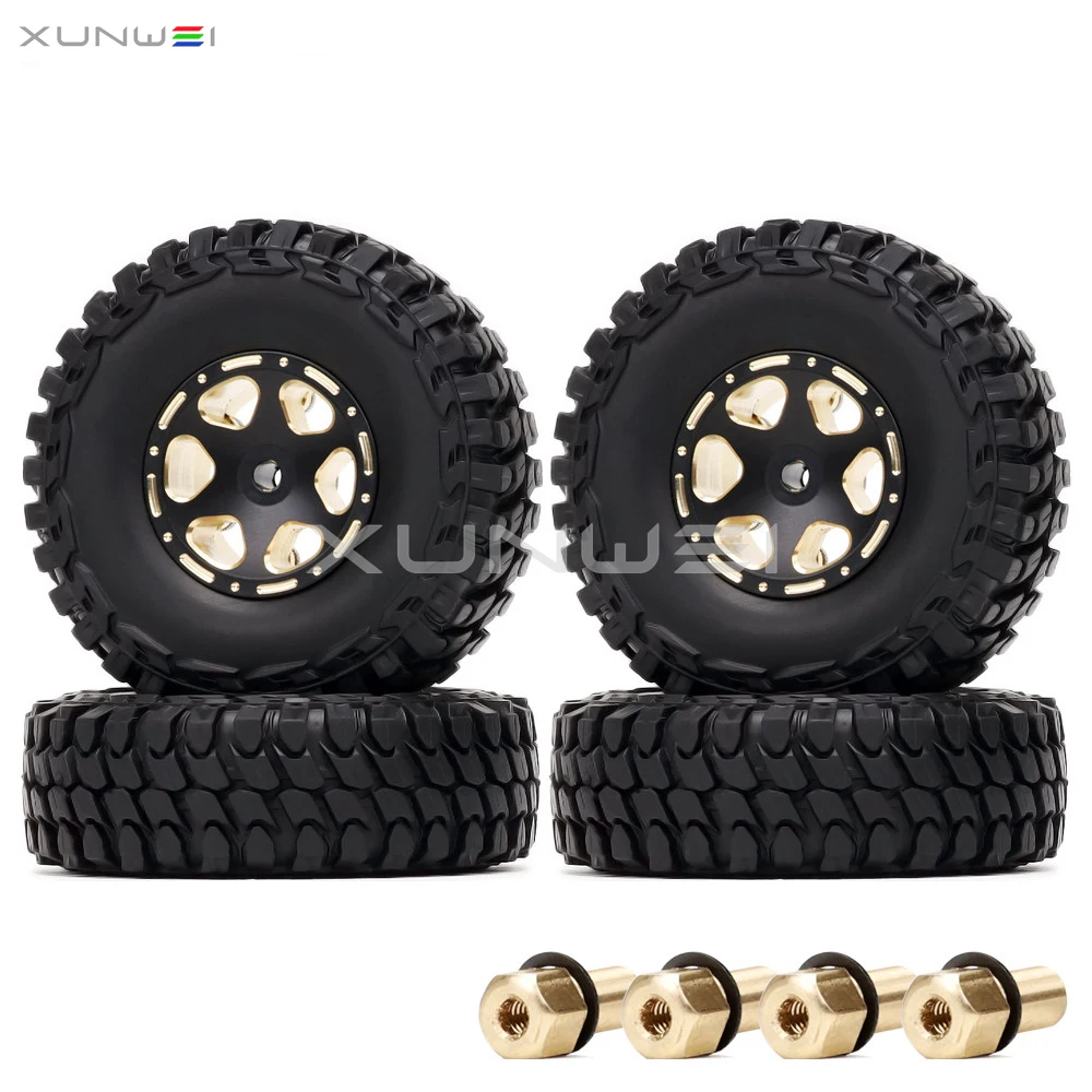 4 шт. 1 0 дюйма латунные колесные диски с бусинами шины для RC 1/24 Axial SCX24 90091 Kyosho Off Roac Car
