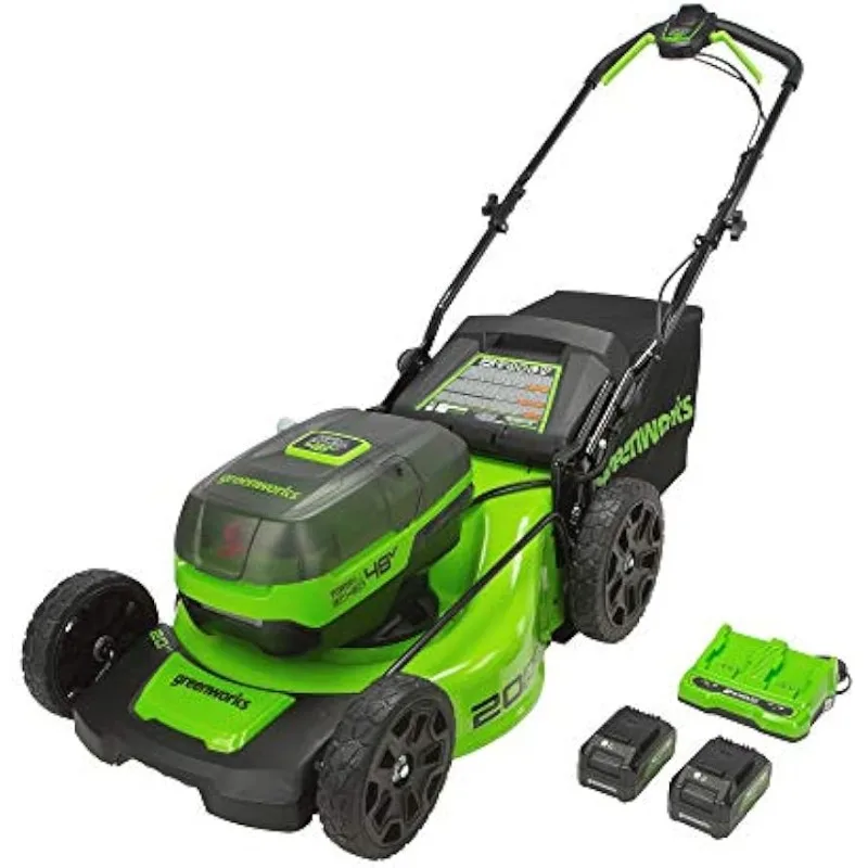 

48V (2 x 24V) 20" Brushless Cordless Push Lawn Mower, (2) 4.0Ah USB Batteries (USB Hub) and Dual Port Rapid Charger Included