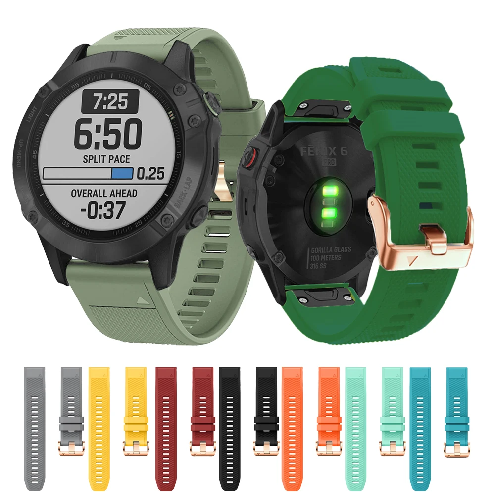 

Ремешок для Garmin Fenix 7S 6S Pro Мягкая силиконовая лента Plus, быстросъемный браслет для наручных часов, спуск Mk2S/Instinct 2S/D2 Delta S