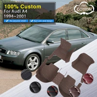car mats for audi a4 b5 8d 19942001 carpet pad auto interior part luxury leather mat full set durable floor rug car accessories
