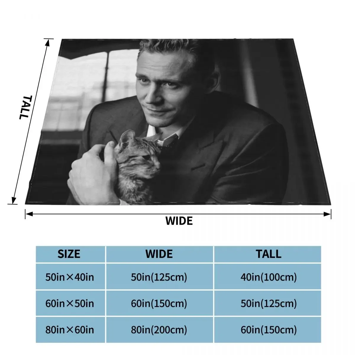 Фланелевое Одеяло Tom Hiddleston с изображением кота винтажные теплые Пледы для