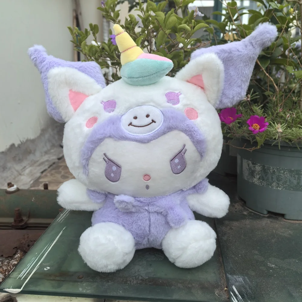 Плюшевая Игрушка Sanrio Kuromi Возврась В Единорог Милая Мультяшная Мягкая Кукла