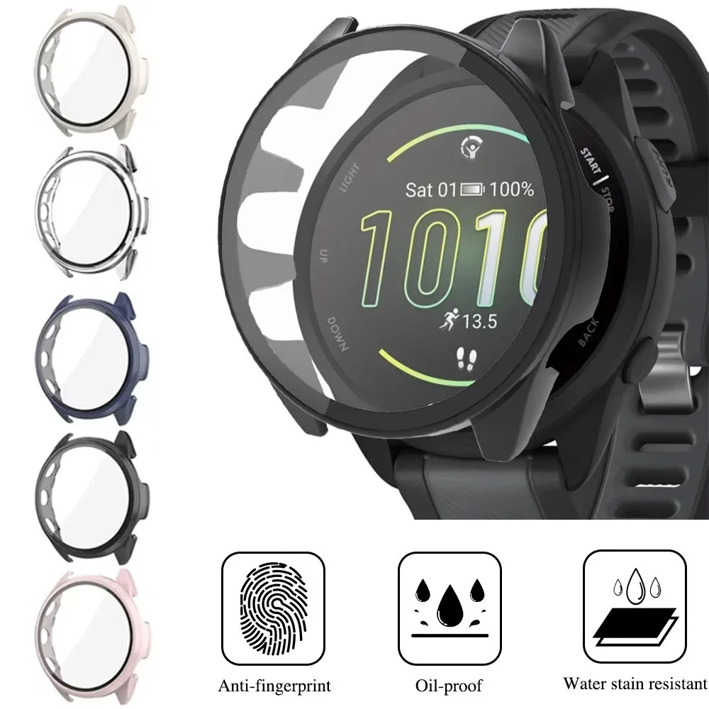 Фото Чехол из стекла + ПК для Garmin Forerunner 165 265 965 HD, закаленный универсальный защитный чехол для экрана Garmin Venu 3/Vivoactive 5 №4