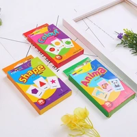 kids montessori toys english educational learning toys shape color animal learning cards flash cards for children teaching aids
