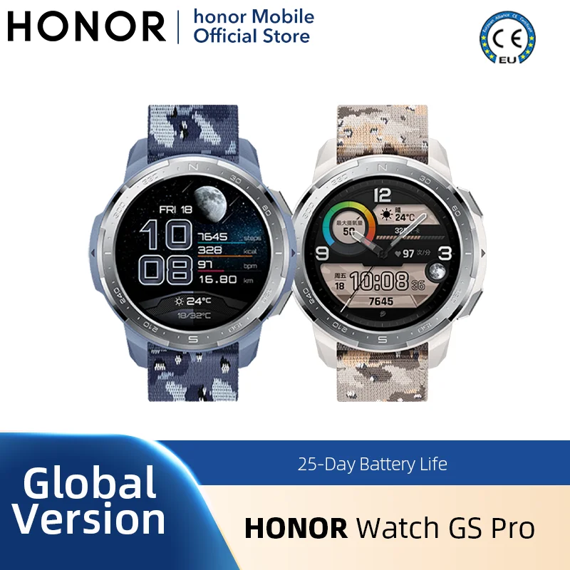 

New Global Version Honor Watch GS Pro Smart Watch 1.39'' AMOLED Display Heart Rate Monitoring Blood Oxygen Bluetooth Calls 5ATM