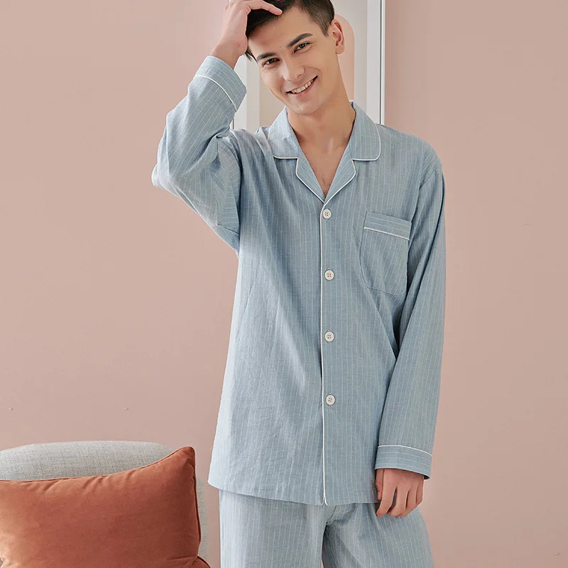 Pajamas Couple Set Sleepwear Pajamas 2pcs Pyjamas Suit Button-Down Pijama Women Men Cotton Sleepwear Nightwear Home Clothes