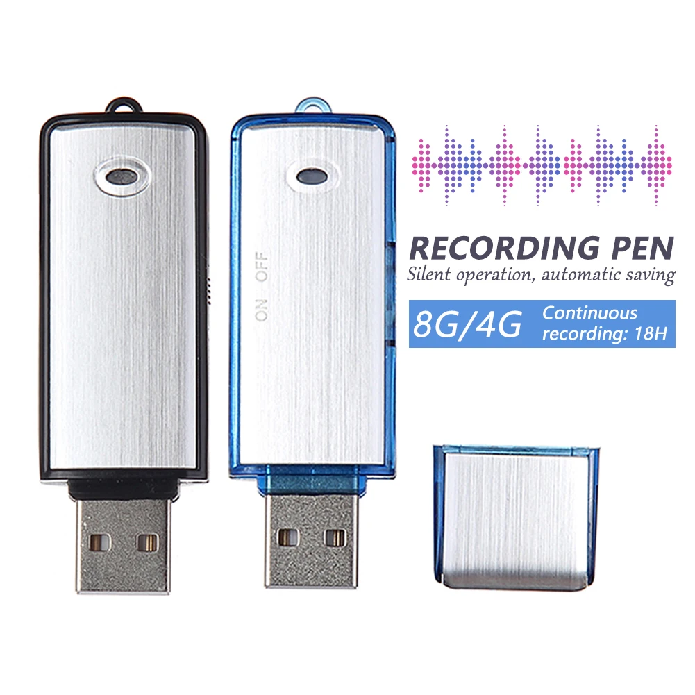 

Digital Voice Recorders Portable 4G/8G USB Voice Recorder Mini Voice Recording Audio Recorder With Mic Rechargeable