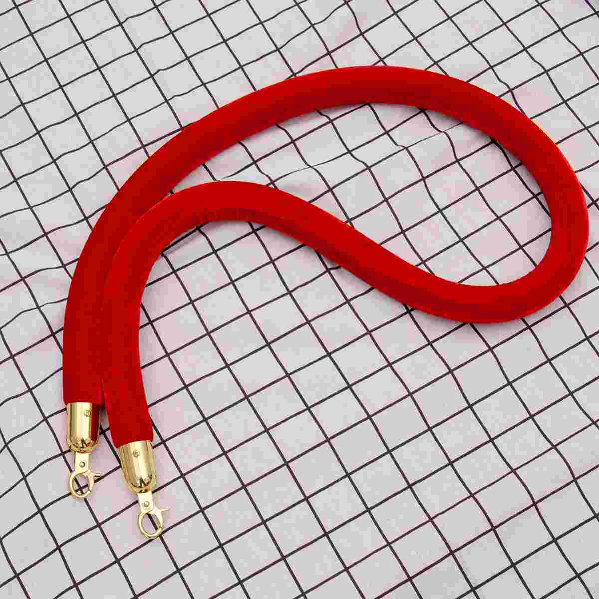 

2pcs 15m Queuing Rope Barrier Rope Crowd Control Lint Rope with Hooks (Red)