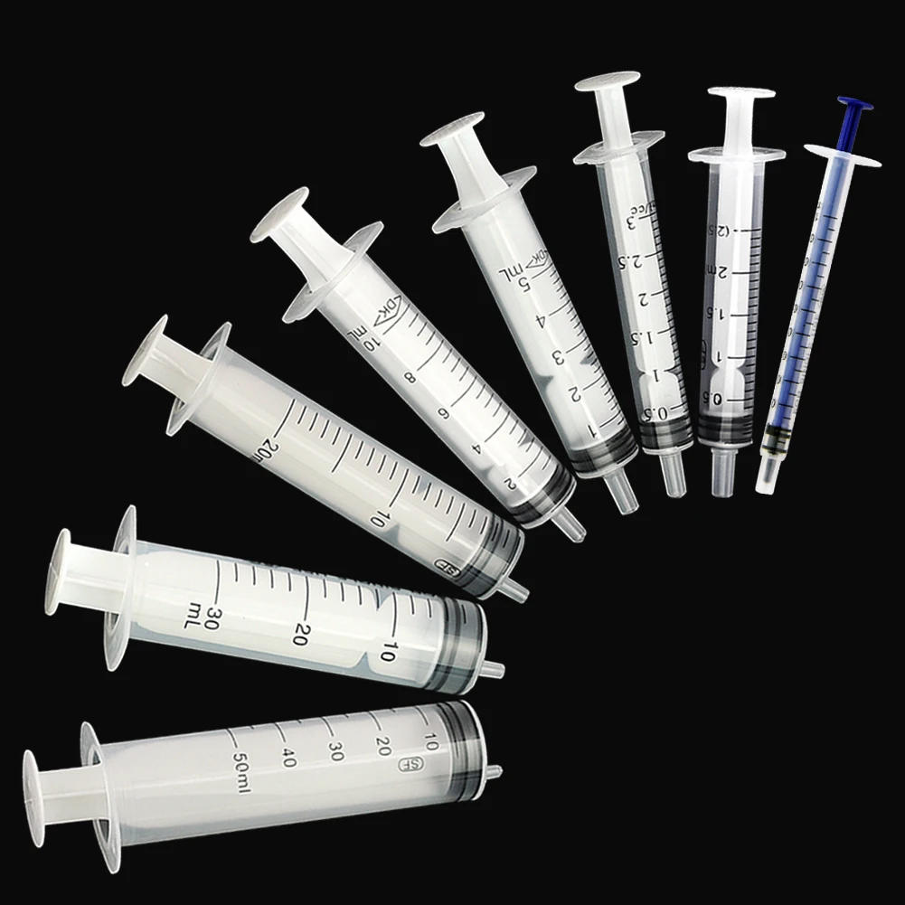 

50pcs Measuring Syringe Plastic Syring 1ml,2.5ml,3ml,5ml,10ml,20ml,30ml,50ml Syringe Nutrient Measuring Reusable Hydroponics