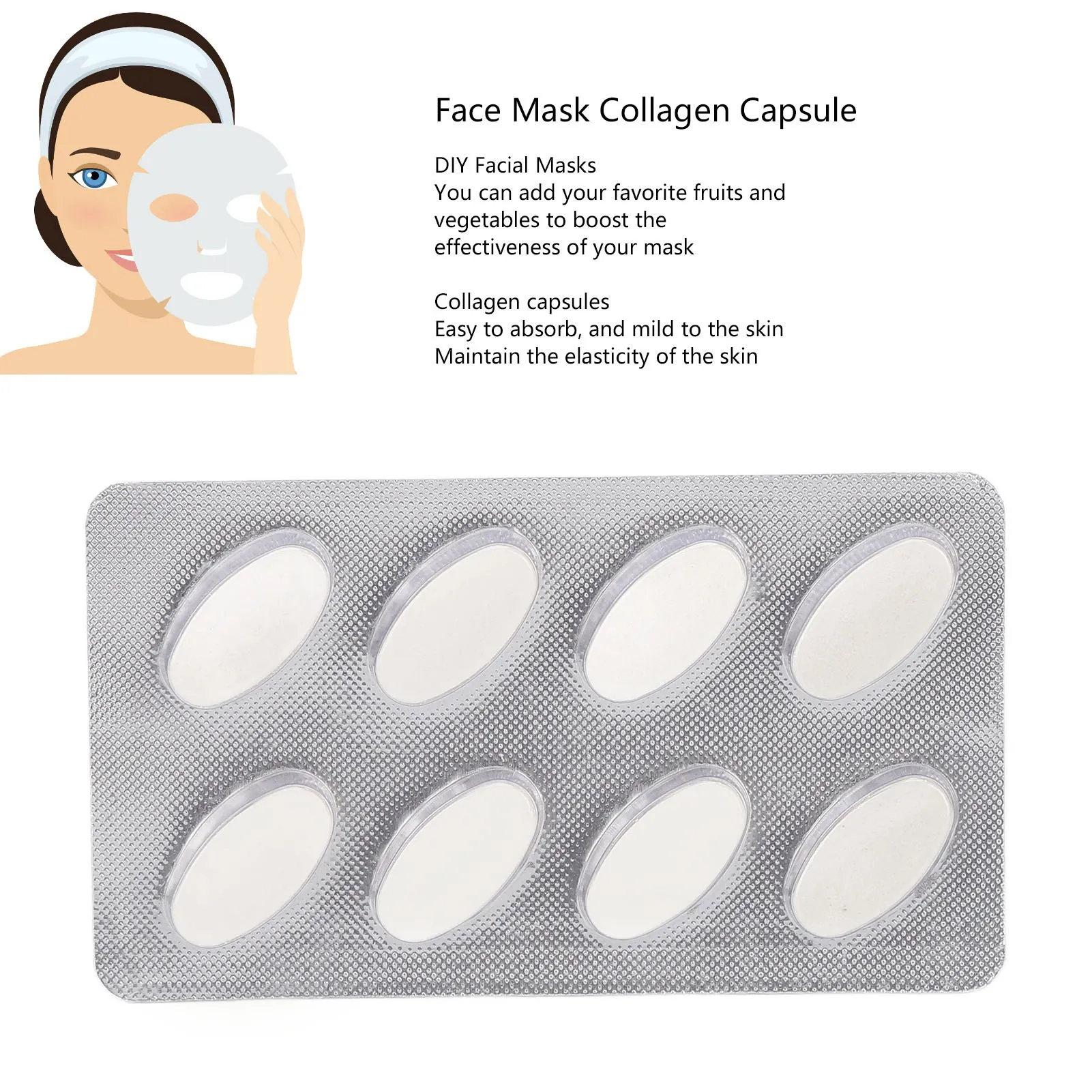 

32pcs/set Collagen Face Mask Capsules Effervescent Tablets Natural Fruit Vegetable Facial Mask Maker Accessory Skin Care (DIV)