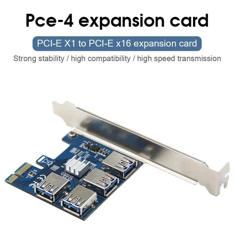 

Pcie разветвитель адаптер 1 поворот 4 Pci-express слот Btc Райзер Pci Express Райзер карта Pci-e 1x до 16x1 до 4 усилитель концентратор адаптер