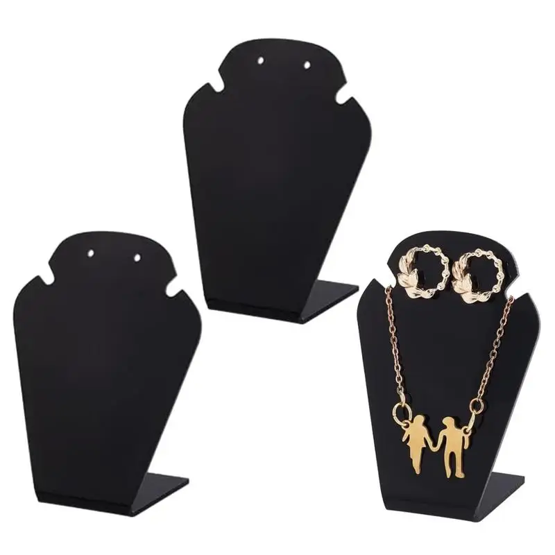 

Necklace Display Stand Freestanding Necklace Display Bust Jewelry Holder with Wood Base Elegant Pendant Chain stand holder