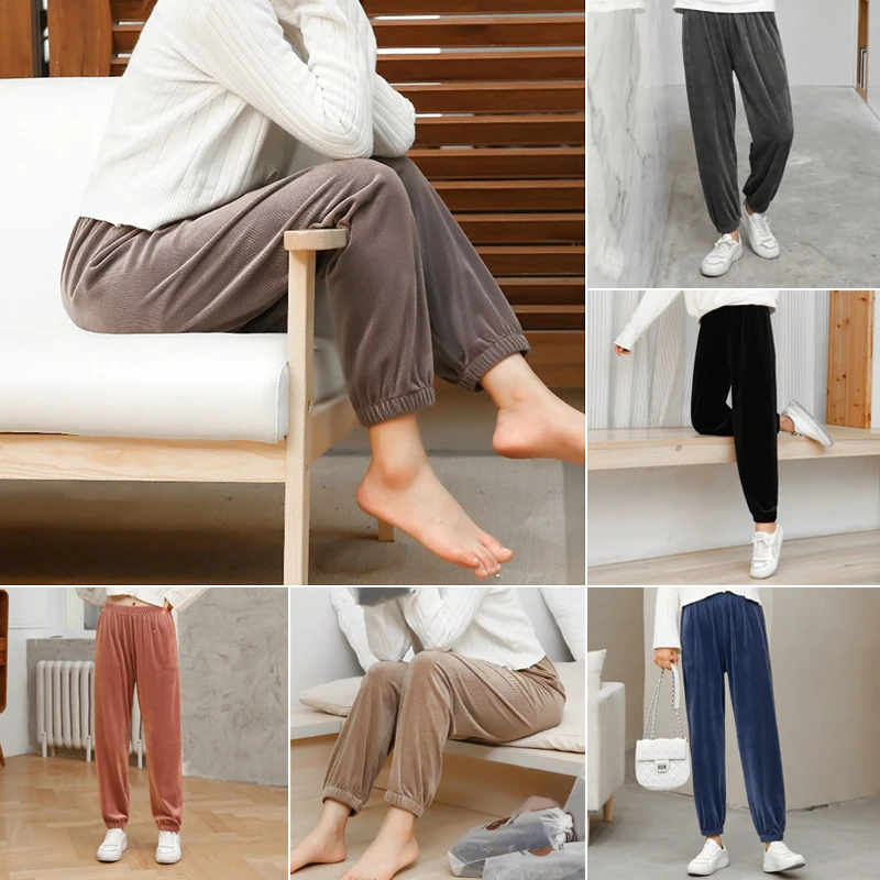 

Women's Fleece Pants Straight Leg Corduroy Trousers Winter Comfort Sweatpants Loungewear for Daily Casual Running TT@88