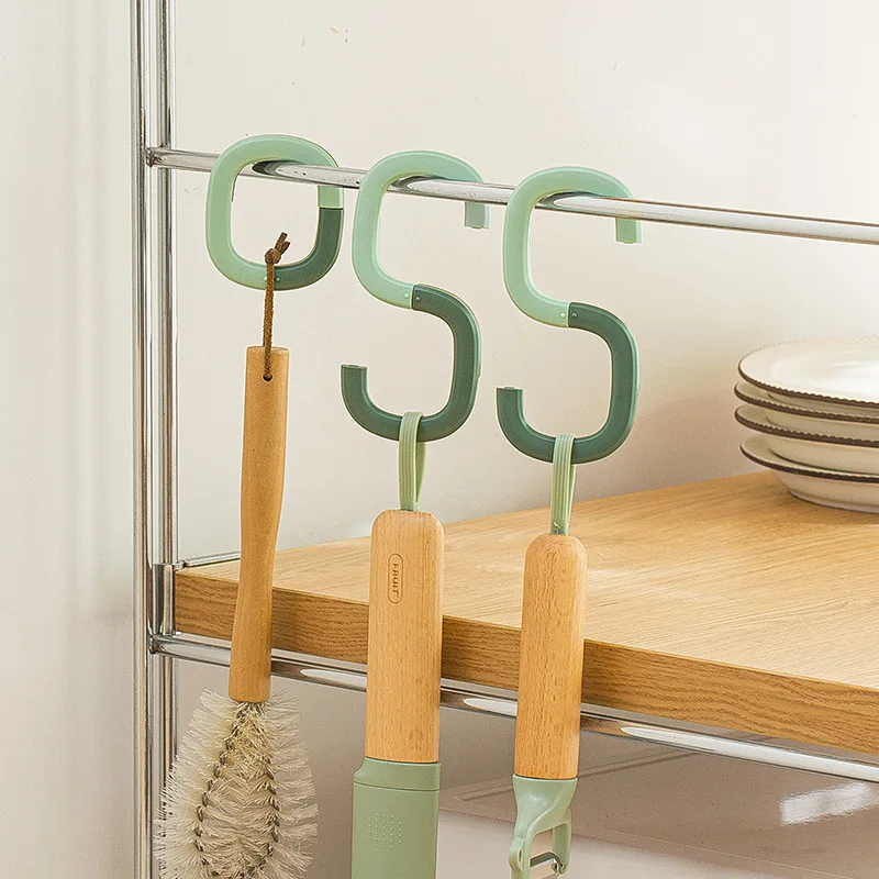 

2/4Pcs Portable Multifunction Foldable S-Shape Hook Kitchen Bedroom Railing Clasp Holder Hooks Hanging Storage Tools For Home