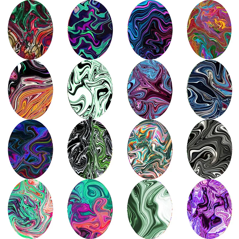 

Яркая фиолетовая синяя художественная текстура 13x1 8 мм/18x2 5 мм/30x40 мм овальное фото стекло кабошон демонстрация Плоская задняя поверхность и...