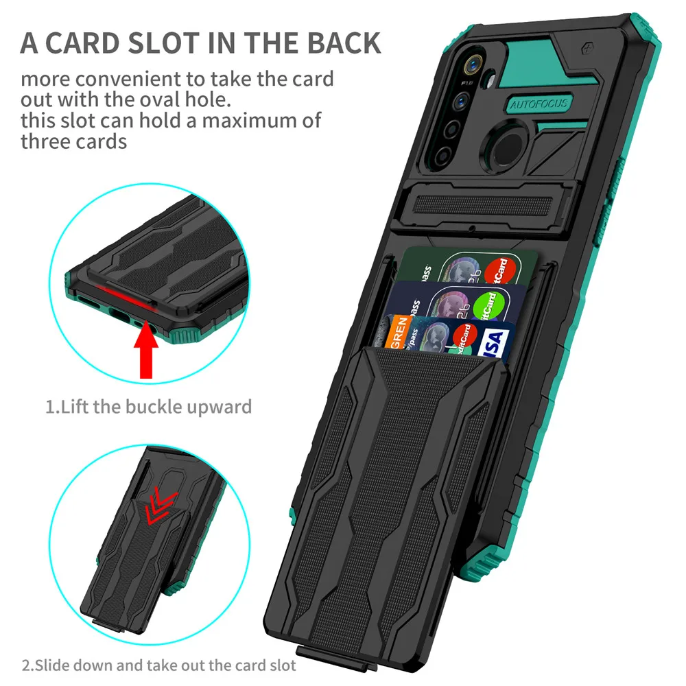 

Realme C3 Case For OPPO Realme C3 C11 C15 C12 C17 C20 C21 C25 C21Y Hybrid Armor Card Slot Shockproof Cover For Realme 5i 5 6i