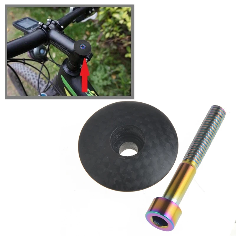 

Carbon Fiber Bicycle Headset Fork Top Cap MTB Bike Stem Top Cap Headset Cover 28.6mm 1 1/8" Steerer Cycling Accessories