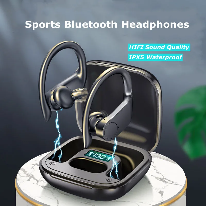 

Air Wireless Headphones Sports Bluetooth Pods S6 V5.1 With Mic IPX5 Waterproof Ear Hooks TWS Earphones HiFi Stereo Music Earbud