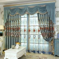 luxury window curtains embroidery hollowed out chenille blackout curtains for bedroom living room custom