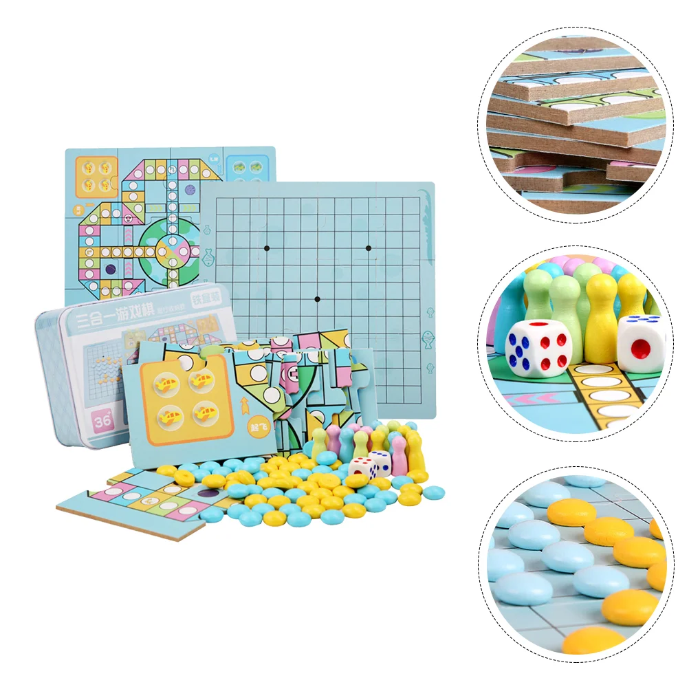 

1 Set Chess Fine Good Durable Useful Five-in-a-row Chess Aeroplane Chess Board Game Chess