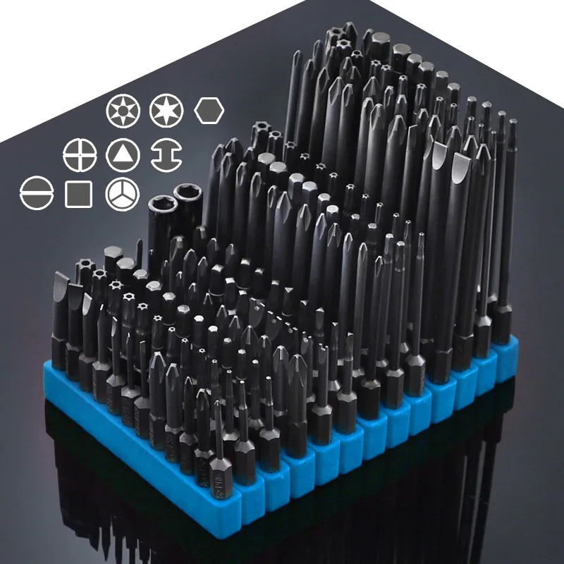 

T40 S2 Screwdriver Bits Magnetic Screw Driver Set 1/4'' Hex Shank Electric Drill Kits 50mm/75mm/100mm 12pcs/set
