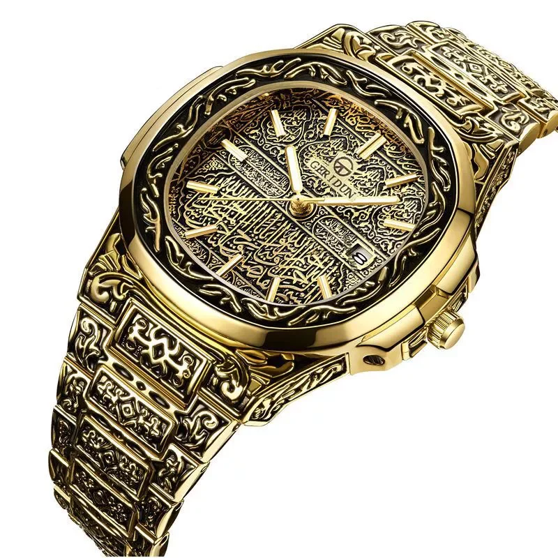 

New Pattern Retro Large Dial Stainless Steel Calendar Business Men's Watch for Men Luxury Top Brand Men Watches Reloj Hombre