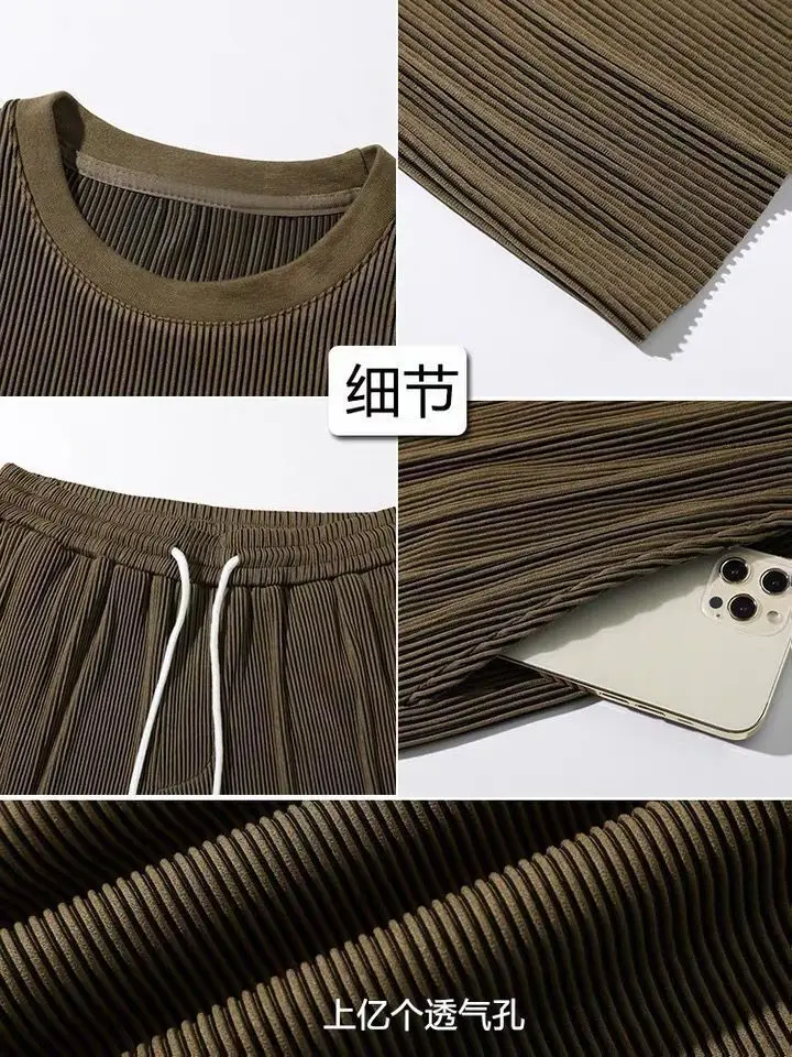 Sports Suit Men's Summer Thin Style Casual Tide Brand Men's Short Sleeve Trousers 2-piece Set Ropa Para Hombres Men's Clothing