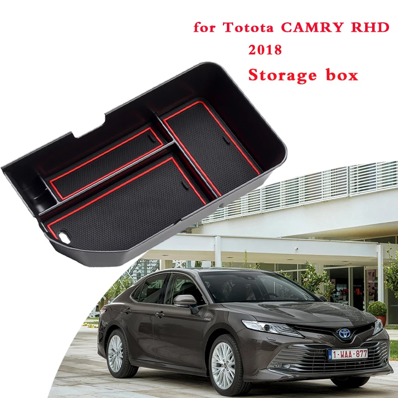 

Car Central Armrest Storage Box for Totota CAMRY RHD Right Drive 2018 Arm Rest Case Center Console Organizer Tray Accessorise