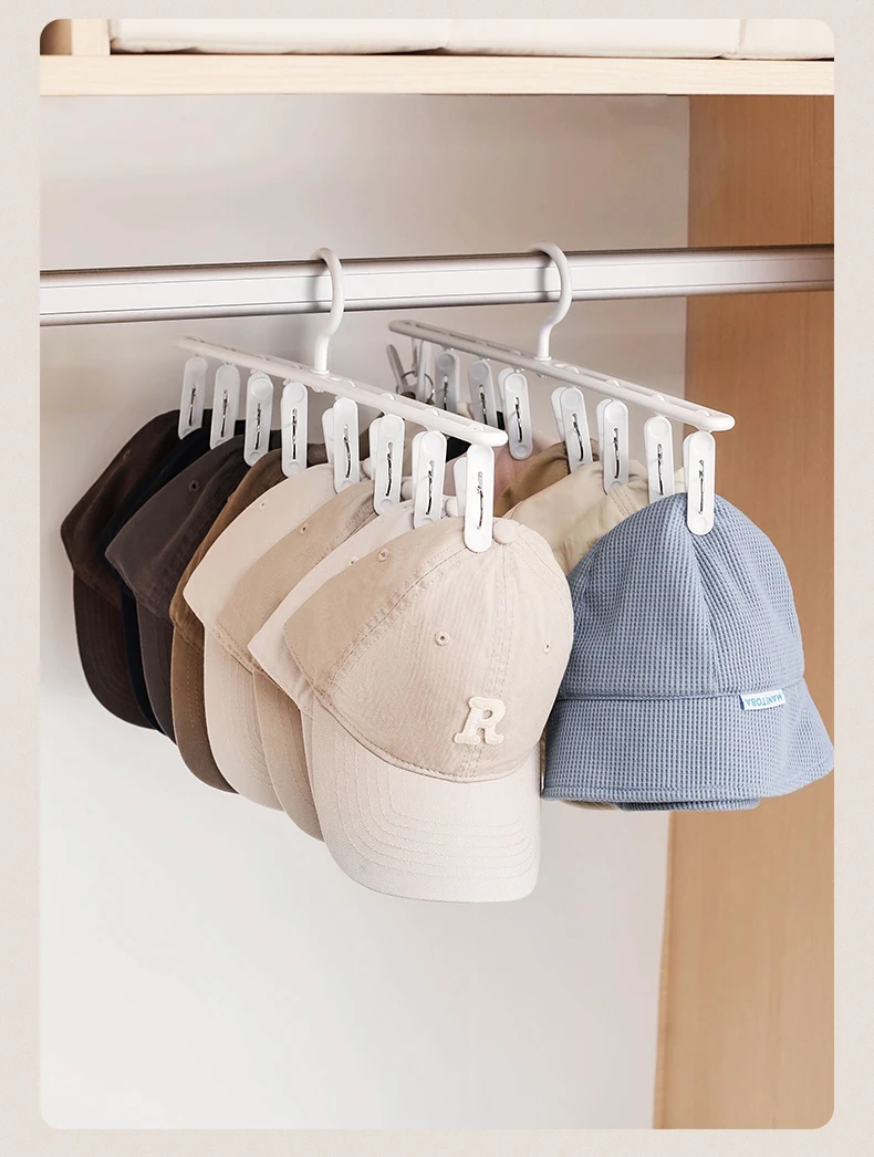

8 Hooks/8 in 1 Wardrobe Cap Hook Sock Organizer Laundry Rack Multifunctional Closet Hat Storage Hanger Underwear Organized Racks