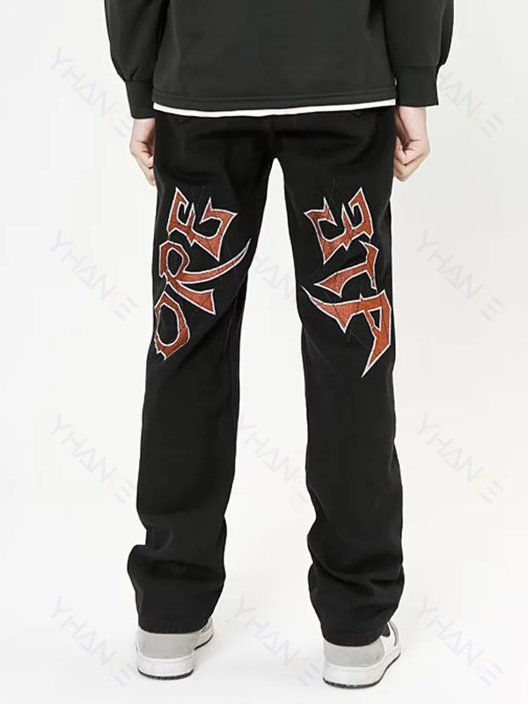 Streetwear Clothes Y2K Emo Men Women Harajuku Cartoon Straight Alt Denim Washed Grunge Trousers Ripped Jeans Baggy Jean Pants