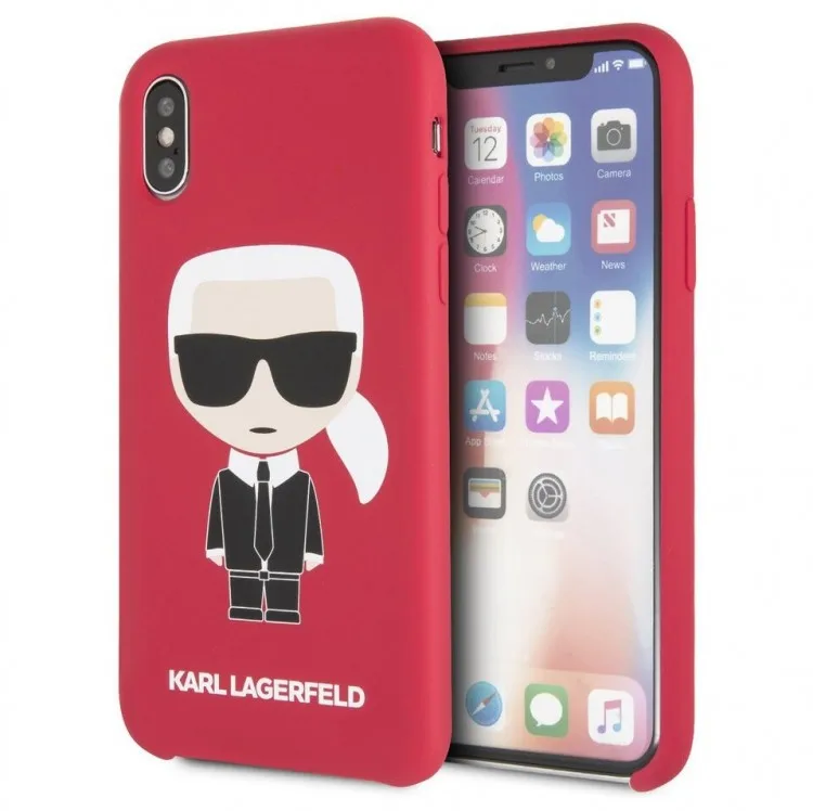 Чехол CG Mobile Karl Lagerfeld Liquid silicone Iconic Hard для iPhone X/XS цвет Красный | Мобильные телефоны и