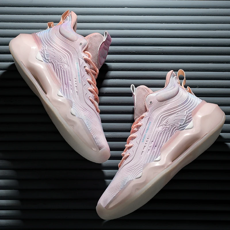 Unisex New High-top Basketball Shoes Men Women Sneakers Male Wear Resistant Air Cushioning Shoes Breathable Outdoor Sport Shoes