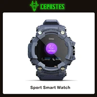 lokmat attack full touch screen fitness tracker smart watch men heart rate monitor blood pressure smartwatch for android ios