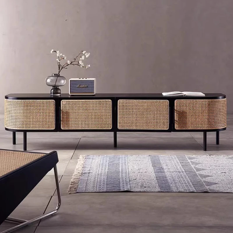 Подставка для телевизора из ротанга низкая доска практичная подставка по