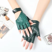 punk leather women gloves half finger gloves for fitness sports dance fashion ladies fingerless driving racing motorcycle mitten