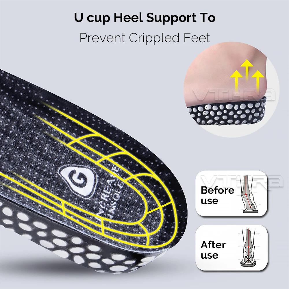 UPAKME Running Unisex Insoles For Shoes PU Popped Rice Particle Foam Breathable Soft  Hiking Protects Knees Templates For Feet