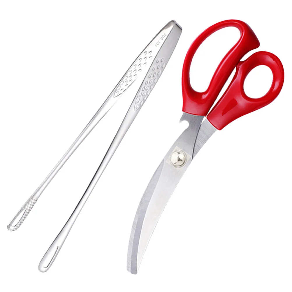 

Tongs Kitchen Scissors Tong Metal Meat Shear Serving Steel Stainless Cooking Poultry Barbecue Grilling Bbq Korean Salad