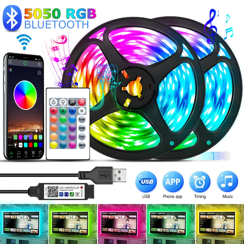 

Светодиодная лента с Bluetooth и USB, 1-30 м