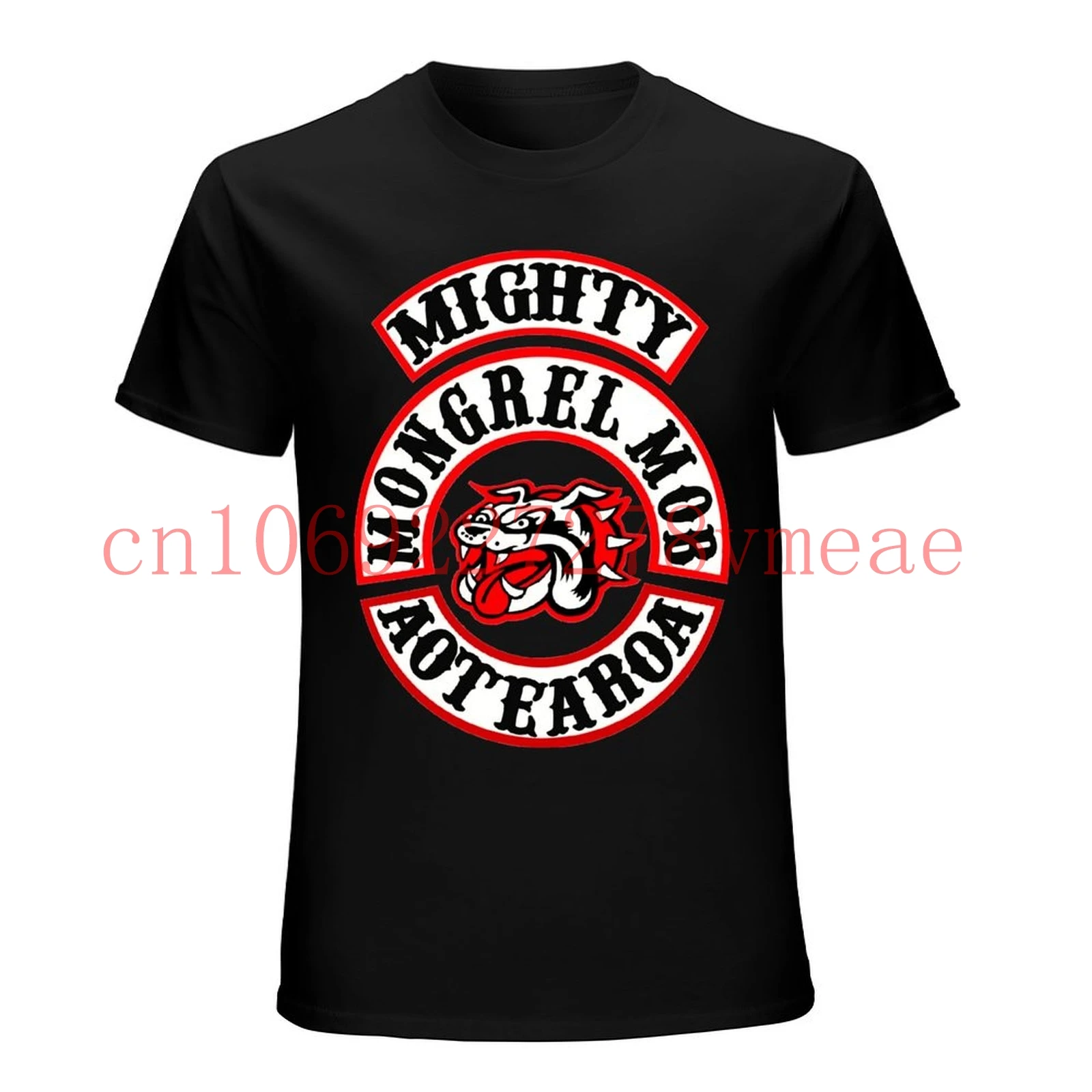 Мужские футболки Mongrel Mob Mc с графическим принтом и круглым вырезом черные