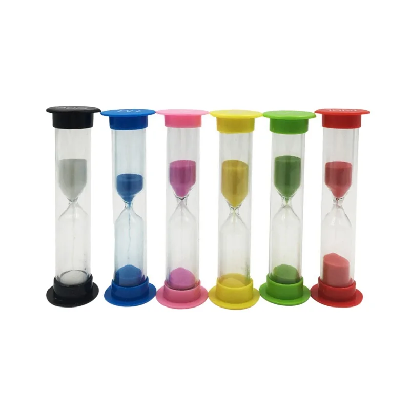 

6 Pcs Colorful Hourglass Sandglass Sand Clock Timers Set 30sec / 1min / 2mins / 3mins / 5mins / 10mins for Cooking Game Office