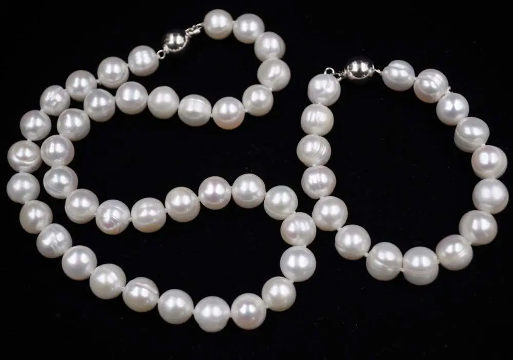 

Natural color 10-11mm fresh water pearl necklace / bracelet/ sets