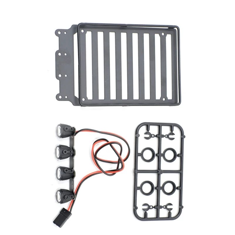 

Metal Roof Rack Luggage Carrier Tray With Spotlight LED Light For Axial SCX24 1/24 RC Crawler Car Upgrade Parts