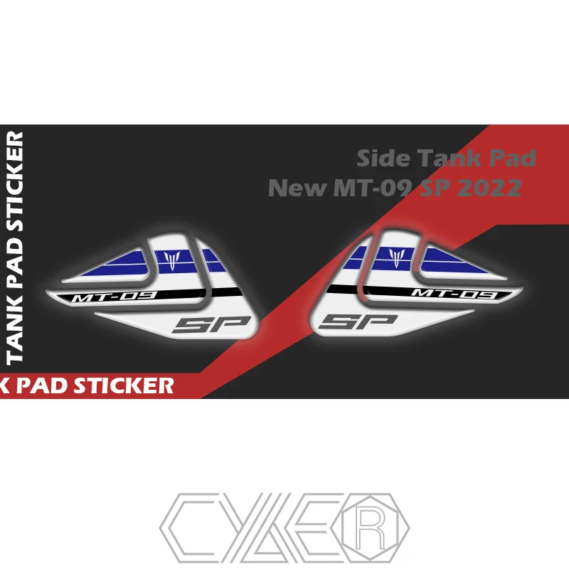 

Для нового YAMAHA MT-09SP MT09 SP 2022 3D боковой коврик для резервуара защитный коврик 3D Наклейка трехмерный логотип MT09SP