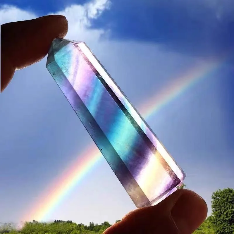 

Natural Fluorite Crystal Colorful Striped Fluorite Rainbow Quartz Jewelry Stone Ornaments Crystal Original for Gifts Room Decor