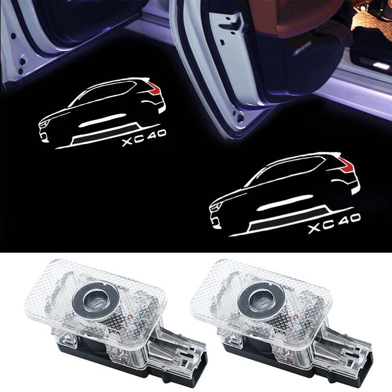 

2/4PCS LED for VOLVO XC40 XC 40 Logo Car Door Welcome Light Courtesy Laser Projector Ghost Shadow Lamp Decor Auto Accessories