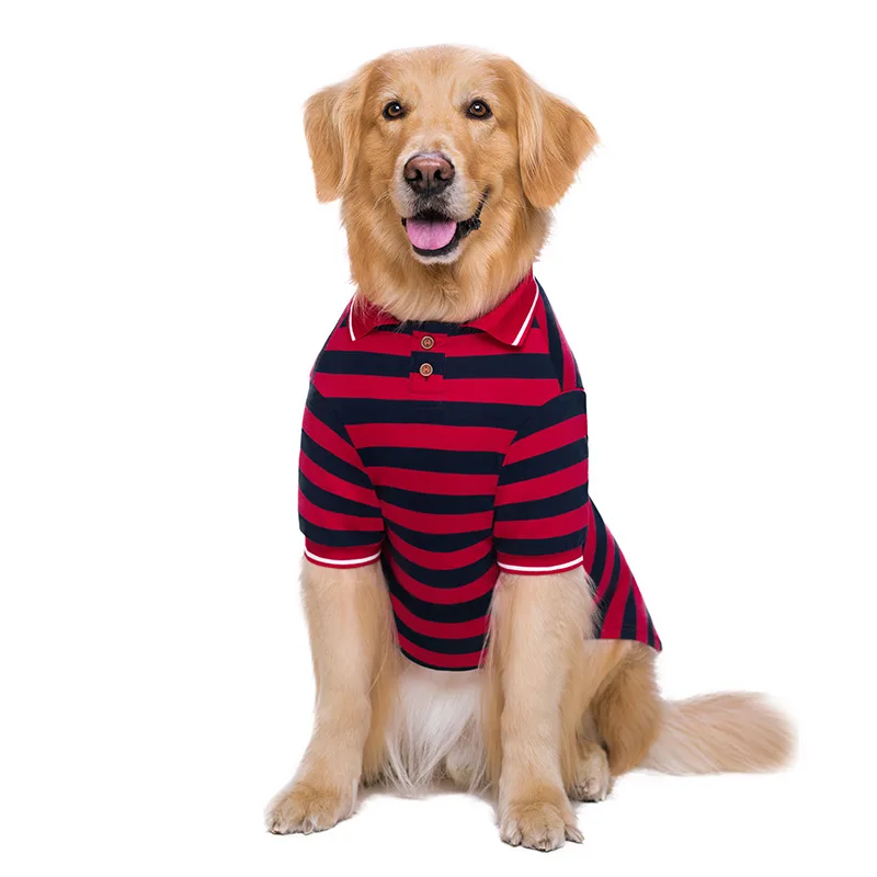 

Striped Pet T-shirt Big Dog Clothes Bull Terrier/Labrador/Golden Retriever Spring Summer Dog Clothes Dog Jacket